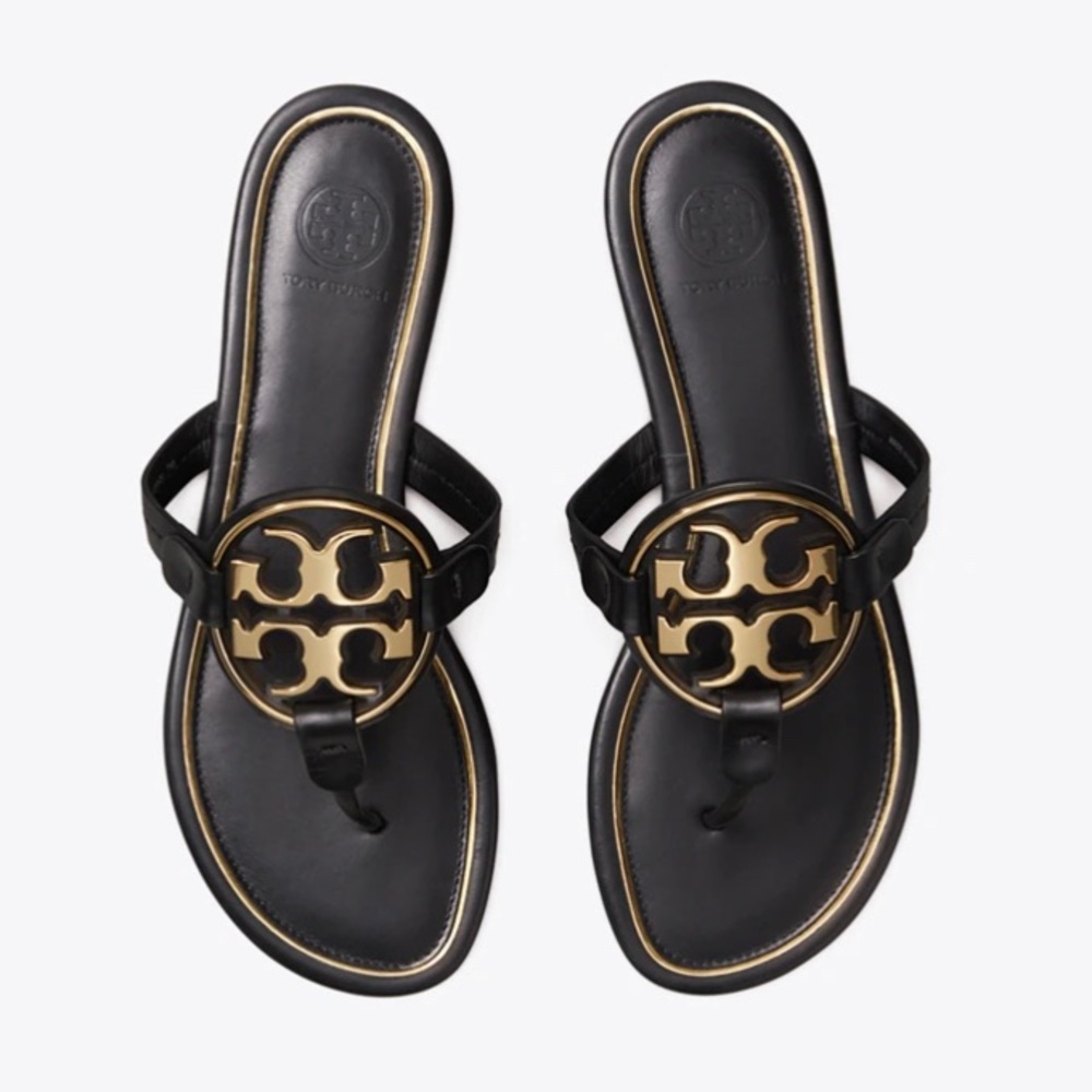 Tory Burch Miller Metal-Logo Sandals